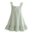 thumbnail image 1 of CAIVO Big Girls Summer Dress Sleeveless Knee Length A-Line Loungewear Soft Backless Square Neck Ruffle Trim Child Solid Color Casual Dresses, 1 of 4