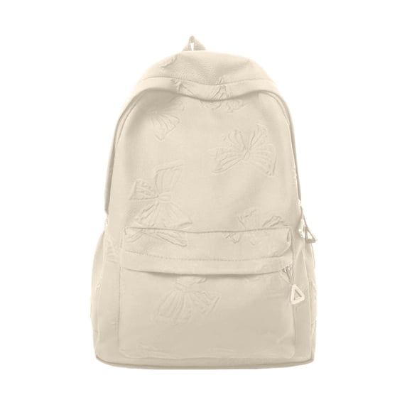 CAIVO Black Embossed Bowknot Backpack, Cute Textured Bow Pattern School Bookbag, Lightweight Casual Daypack for Girls Student Travel