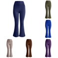 thumbnail image 1 of CAIVO Bootcut Flared Yoga Leggings for Women High Waist Solid Color Full Length Stretchy Casual Athletic Pants for Travel Gym Daily Life Running Fitness Trousers , Navy, 1 of 5
