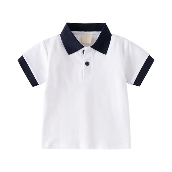 CAIVO Boys Blouse Summer Short Sleeve Shirt Casual Comfortable Daily Wear Tops With Breathable For Kids Turndown Collar Trendy Tops