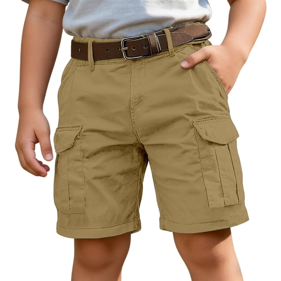 CAIVO Boys Cargo Shorts For Kids With Multiple Pockets Outdoor Play Leisure Shorts For Boys Children Versatile Bottoms Casual Everyday Bottoms