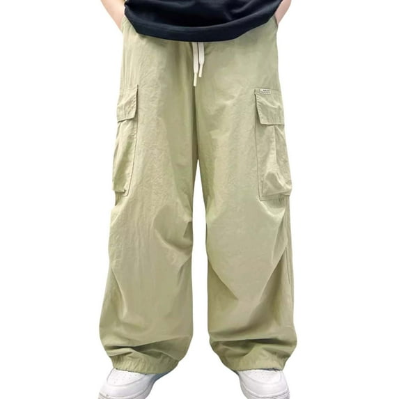 CAIVO Boys Cargo Trousers Fully Elastic Waist Trousers For Children Regular Fit Leisure Toddler Daily Wear