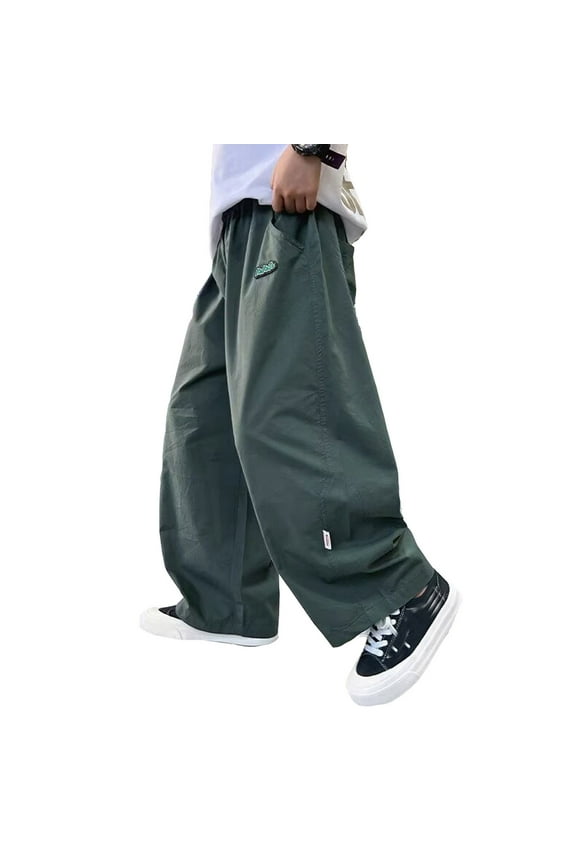 Boys Casual Pants Slacks Trousers Straight Leg Wide Cargo Pants Slacks Trousers For Everyday Wear Comfortable Loose Fit Summer Fashionable Toddler Child Daily Wear