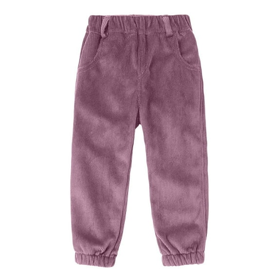 CAIVO Boys Corduroy Pants For Winter Warm Fuzzy Trousers Slim Fit Casual Kids Joggers Soft Comfortable Play Trousers Durable Cold Weather Classic Solid Color Slacks