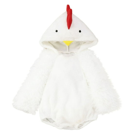 CAIVO Boys Girls Christmas Chicken Animal Hooded O-Neck Romper Bodysuits One-Pieces Onesie Cozy Toddler Child Daily Wear