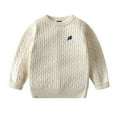 thumbnail image 1 of CAIVO Boys Knit Sweater Long Sleeve O-Neck Knitwear Autumn Winter Warm Crewneck Embroidered Pullover Tops Soft Yarn Casual Kids Toddler Old Lovely Child Clothing, 1 of 3