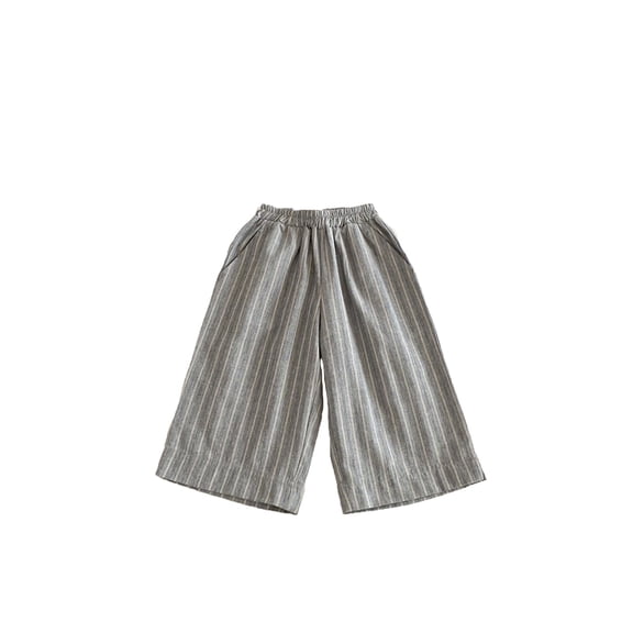 CAIVO Boys Leisure Wide Leg Pants With Comfortable Linen Blend Trousers Toddlers Kids Slacks Fashion Style Children Trendy Summer Leisure Bottoms