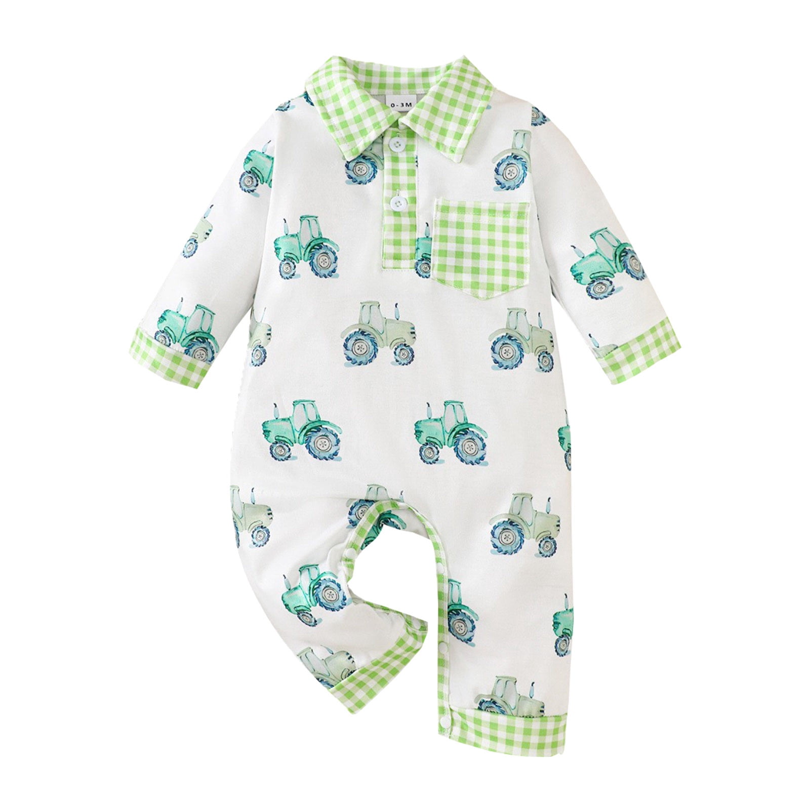 CAIVO Boys Long Sleeve Cartoon Prints Romper Jumpsuit Versatile Kids ...