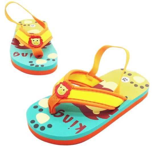 CAIVO Boys Sandals Toddlers Kids Summer Beach Slides Comfortable Casual Outdoor Printed Flip Flops Elastic Strap Lightweight Breathable Solid Color Relaxed Fit Shoes for Toddler Child