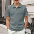 thumbnail image 1 of CAIVO Boys Short Sleeve Polo Shirt Summer Solid Color Tops With Collar For Casual Daily Wear Blouses For Kids , Grey, 1 of 3