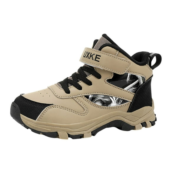 CAIVO Boys Winter Ankle Boots Fashion Patchwork Print Sneakers Comfortable Warm Athletic Shoes Toddler Kids Outdoor Play Leisure Child Lightweight Footwear