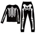 thumbnail image 1 of CAIVO Child 2 Piece Pajama Set Halloween Print Girls Sleepwear O-Neck Long Sleeve Tops And Pants Cozy Halloween PJ For Little Girls Soft Breathable, 1 of 3
