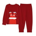thumbnail image 1 of CAIVO Child Christmas Kids Outfit Sets Cozy Holiday Santa Print Girls Festive Family Cartoon Long Sleeve O-Neck Shirts Tops Pants Soft Two Piece Outfit Sets 7-8 Years, 1 of 8