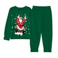 thumbnail image 1 of CAIVO Child Christmas Kids Outfit Sets Cozy Holiday Santa Print Girls Festive Family Cartoon Long Sleeve O-Neck Shirts Tops Pants Soft Two Piece Outfit Sets 4-5 Years, 1 of 8