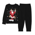 thumbnail image 1 of CAIVO Child Christmas Kids Outfit Sets Cozy Holiday Santa Print Girls Festive Family Cartoon Long Sleeve O-Neck Shirts Tops Pants Soft Two Piece Outfit Sets 7-8 Years, 1 of 8