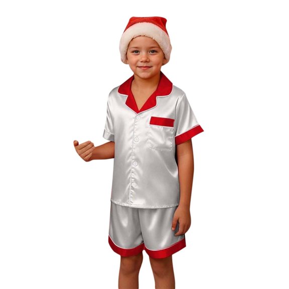 CAIVO Child Girls Silk Satin Printed Outfit Sets Short Sleeve Button Down Shirts Tops And Shorts Comfy Outfit Sets Play Outfit Sets Toddler Kids 2-3 Years