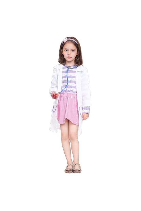 Child Kids Doctor Party Girls Pretend Play Stage Performance Outfit Sets Breathable Clothes Sets