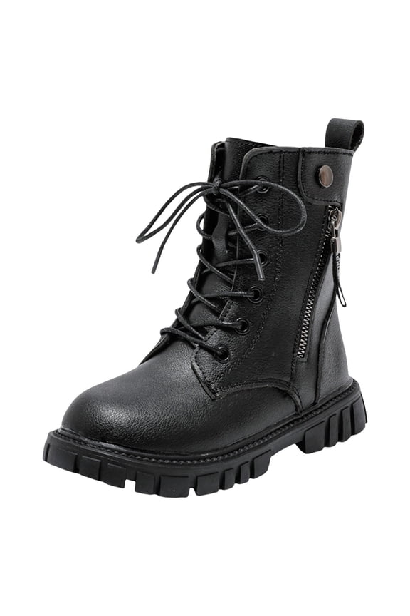 Children Flat Comfortable Soft Soled Boots Fashionable Outdoor Warm Boots Kids Birthday Shoes Solid Color Footwear