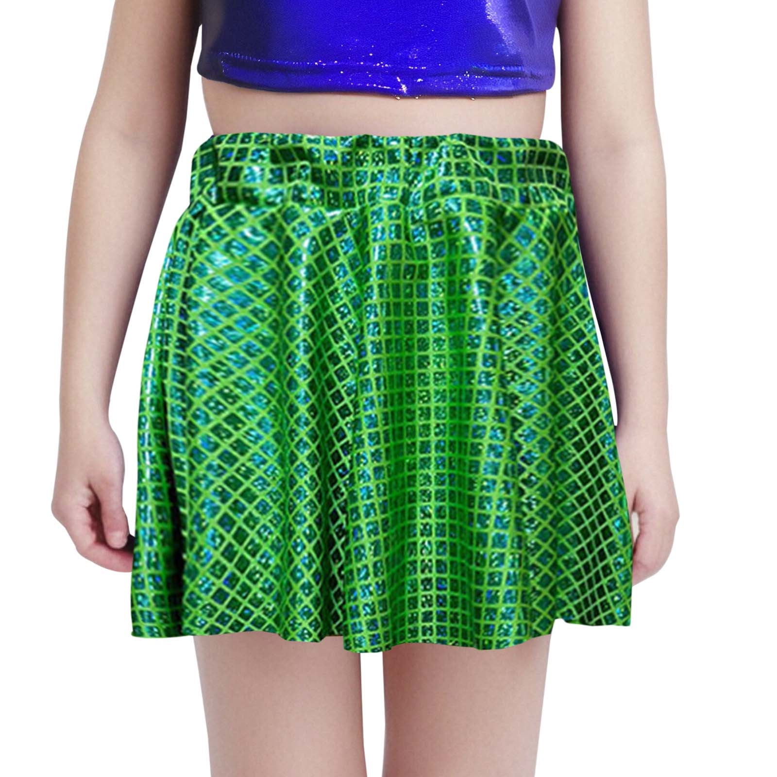 CAIVO Children Sequin Party Skirt With Cut Design Versatile Dance CAIVO Children Sequin Party Skirt With Cut Design Versatile Dance