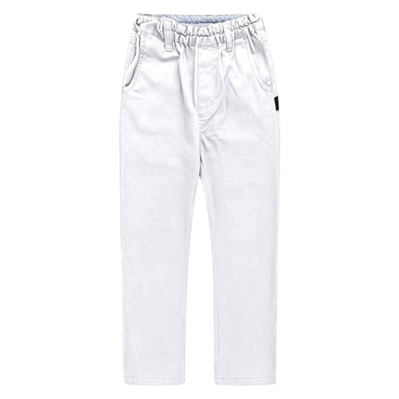 CAIVO Classic British Khaki School Pants Boys Straight Leg Dress Chino Trousers Kids Casual Formal Academic Style Trendy Child Solid Color Slacks