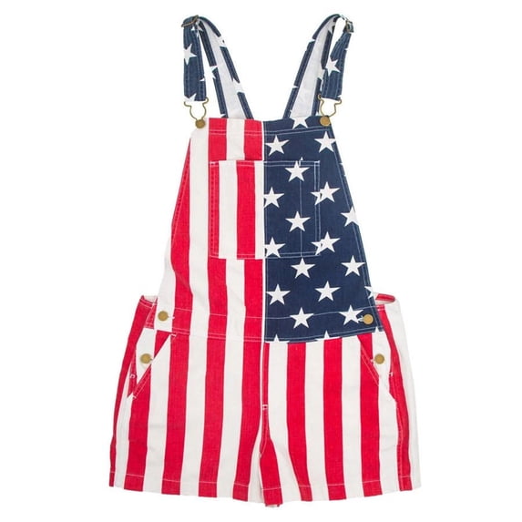 CAIVO Coveralls for Men Bibs Overalls Festival Jumpsuits Shorts Romper Adjustable Strap With Pockets Pocket Button Men's Fashion Jumpsuit Flag Casual Pants 1776-2026