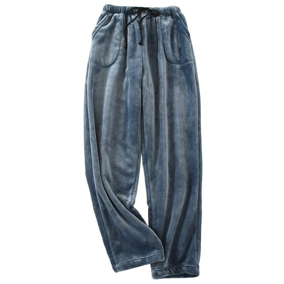 CAIVO Cozy Women's Sleep Pants For Winter Wide Leg Comfort Trousers Plus Size Soft Coral Velvet With Pockets And Drawstring Home Trousers Solid Color Daily Slacks Trendy