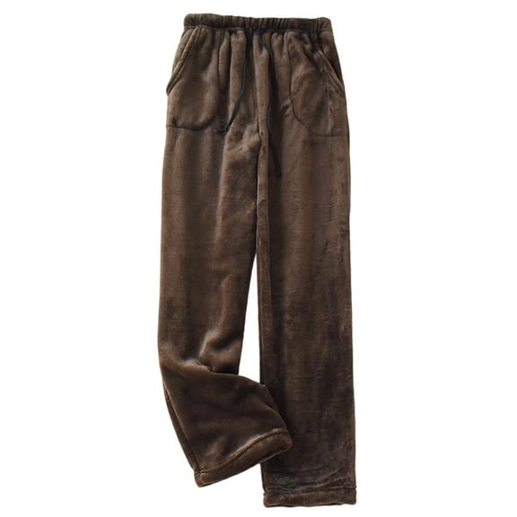 CAIVO Cozy Women's Sleep Pants For Winter Wide Leg Comfort Trousers Plus Size Soft Coral Velvet With Pockets And Drawstring Home Trousers Solid Color Daily Slacks Holiday