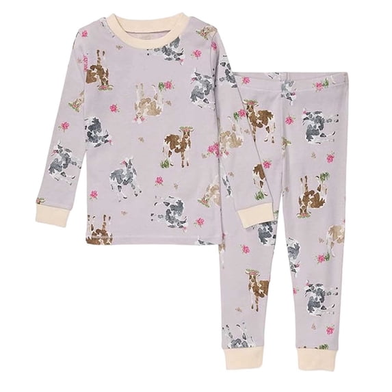 CAIVO Cute Cartoon Print Children's Long Sleeve O-Neck Tops And Pants 2 Piece Pajama Sets Comfortable Leisure Sleepwear Homewear