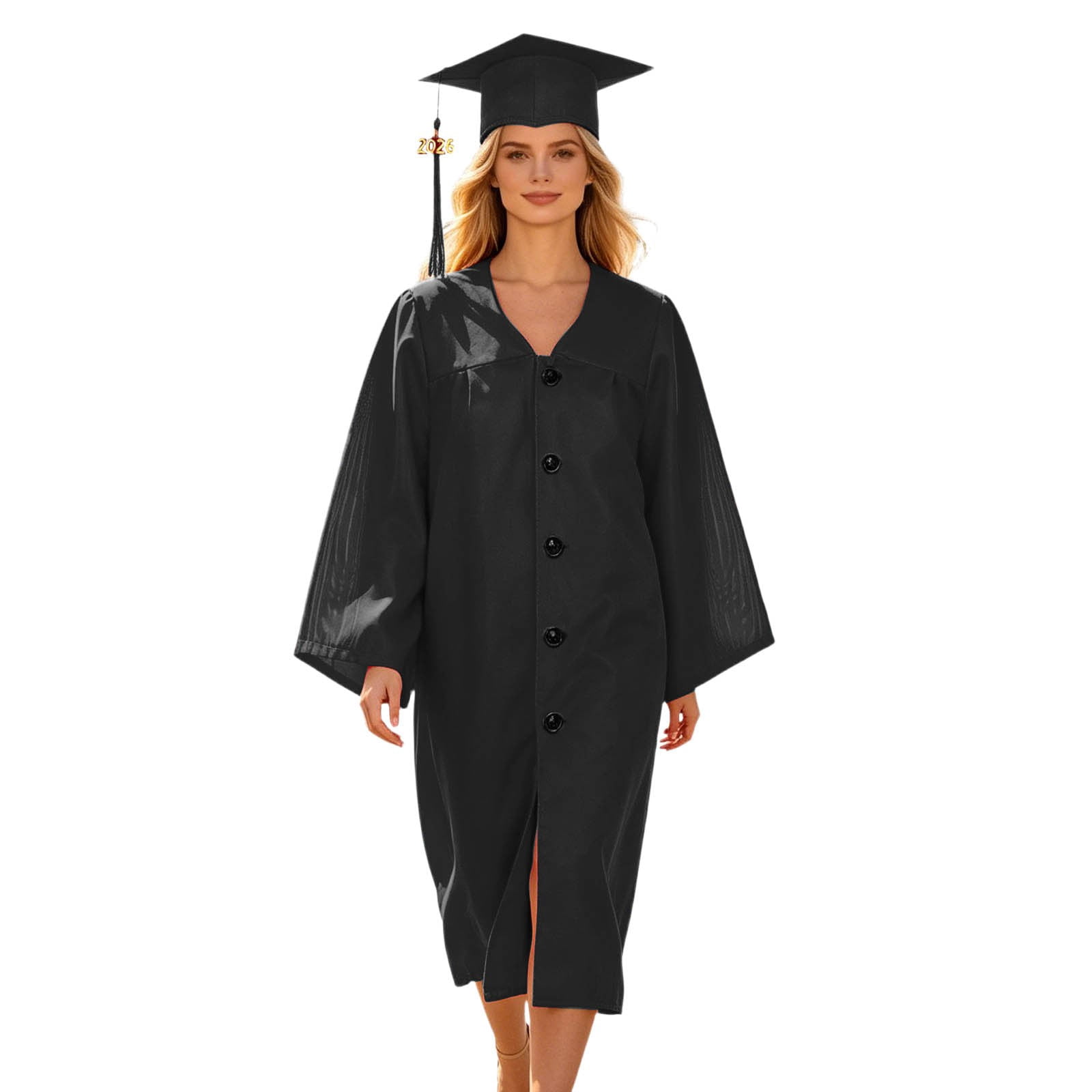 Commencement Robe CAIVO Elegant Graduation Gown And Cap For Adults Formal Commencement ...
