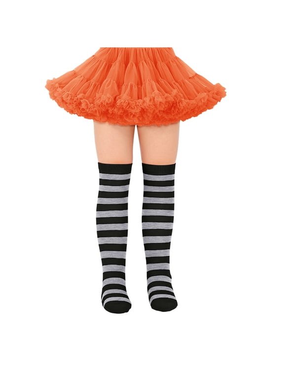 Girl Knee High Socks Striped Stockings Soft Stretchable Comfortable Breathable Fashionable Long Socks Daily Wear Lovely Child Socks