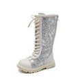 thumbnail image 1 of CAIVO Girls Boots Winter Fashion Long Shaft Boots For Toddler Kids With Glitter Shiny Design Versatile Wear, 1 of 9