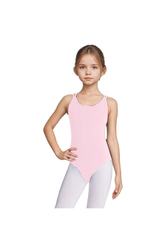 Girls Casual Sportswear Solid Color Bodysuit/Practice Clothes Sleeveless Boho Kids Onesie
