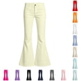 thumbnail image 1 of CAIVO Girls Comfortable Flare Leg Pants For Kids Soft Elastic Waist Child Pants With Pockets Everyday Wear Lovely Solid Color Trousers, 1 of 6