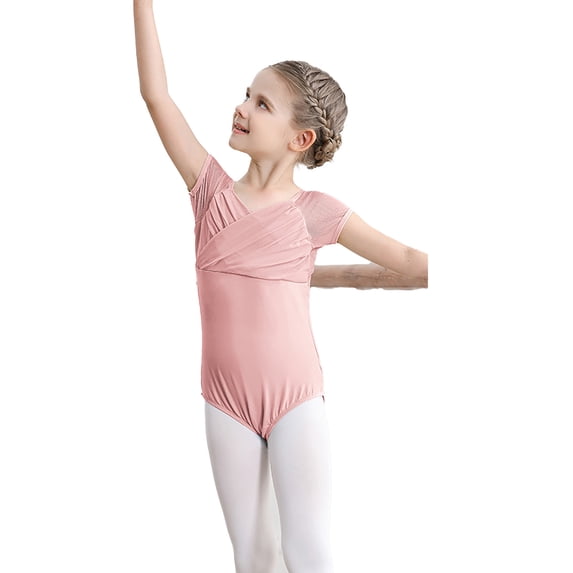 CAIVO Girls Dance Leotard And Romper Ballet Practice Wear Summer Tutu Dress For Dance Performance Sleeveless Soft Kids Onesie