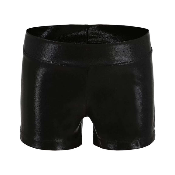 CAIVO Girls Dance Shorts Modern Performance Trunks Summer Training Gold Printed Athletic Bottoms For Kids Fashionable Bottoms For Holiday Travel