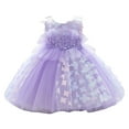 thumbnail image 1 of CAIVO Girls Flower Sequin Princess Dress Summer Sleeveless Multi Layer Long Skirt Waist Pearl Decoration Soft Toddler Child Daily Wear, 1 of 4