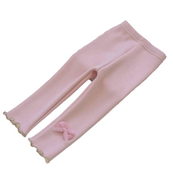 CAIVO Girls Fuzzy Pants Winter Thermal Tights For Toddlers Soft Thickened Kids Leggings With Interior All Day Comfort Play Trouser Stylish Solid Color Slacks