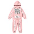 thumbnail image 1 of CAIVO Girls Halloween Outfit Sets Skeleton Printed Hooded Long Sleeve Sweatshirt Pants Two Piece Toddler Youth Casual Athletic Wear Clothing Set, 1 of 5