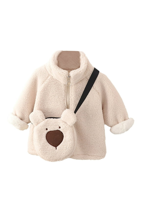Girls Long Sleeve Solid Color Full Zip Jacket Winter Coats Outwear Coats Fall Winter Boho Toddler Child Daily Wear