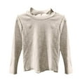 thumbnail image 1 of CAIVO Girls Long Sleeve Tops Cute Semi High Neck Blouse Stylish Basic Tee Comfortable Casual Shirt Toddler Kids Soft Breathable Fabric Relaxed Fit Child Solid Color Clothing, 1 of 3