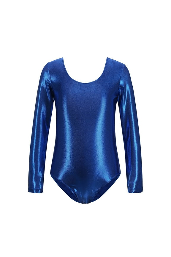 Girls Long Sleeved Gymnastics Leotards Shiny Dance Leotard Ballet Leotard Classic Ballet Yoga Leotard Bodysuit Onesie Gymnastics Suit Birthday Toddler Child Daily Wear