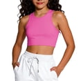 thumbnail image 1 of CAIVO Girls Shirts Athletic Tank Tops Breathable Workout Sleeveless Shirt For Play And Sports Comfortable Stretch Fit Youth Tee O-Neck Kids , Hot Pink, 1 of 3