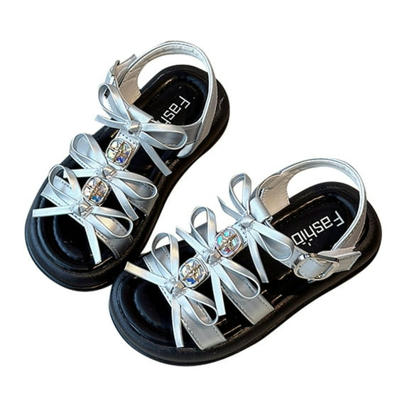 CAIVO Girls Shoes Fashion Sandals With Bow Design Adjustable Straps For Toddler Kids Casual Outdoor Spring Summer Fall Fashion Cartoon Sandals Kids Party & Daily Wear