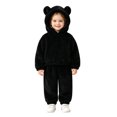 thumbnail image 1 of CAIVO Girls Solid Color Loungewear Fall Winter Hooded Cozy Pajama Sets Toddler Kids 2 Piece Long Sleeve Tops Pants, 1 of 5
