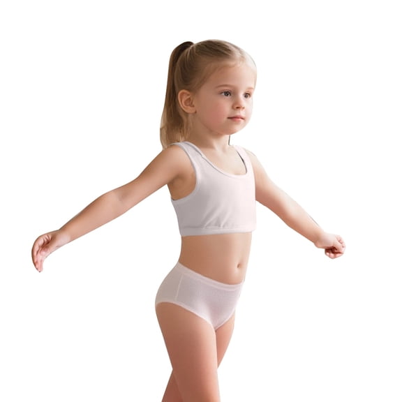 CAIVO Girls Sports Bra Teens Soft Comfortable Training Bralette Supportive Seamless Bralette Growing Girls Active Wear Classic Child Solid Color Brassiere