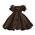 thumbnail image 1 of CAIVO Girls Style Girls Dress Baby Bow Puff Sleeve Princess Dress Short Sleeve Princess Dress Boho Toddler Child Daily Wear, 1 of 4