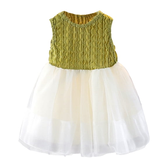 CAIVO Girls Summer Dress New Children Dress Summer Dress Little Girl Skirt Short Sleeve Boho Toddler Daily Wear