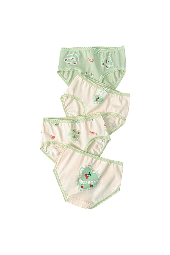 Girls Underwear Breathable Comfortable Underpanties Toddler Kids 4-Pack Soft Stretchy Elastic Waistband Everyday Wear Panties Boho Child Solid Color Panty