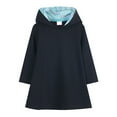 thumbnail image 1 of CAIVO Hooded Sweatshirt Dress For Girls Long Sleeve Solid Color School Dress For Autumn Versatile Toddler Child Daily Wear, 1 of 2