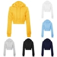 thumbnail image 1 of CAIVO Hoodies For Women Solid Color Casual Basic Long Sleeve Zip Up Crop Hoodie Jacket Vacation Sweatshirts, 1 of 3